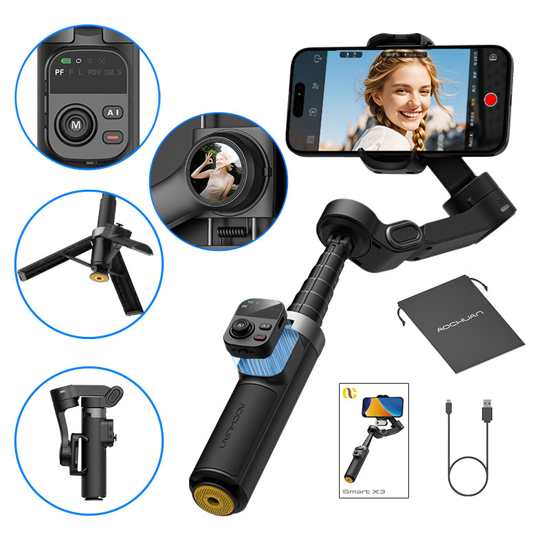 Auto Tracking Tripod - AOCHUAN สมาร์ท X3 360 ° กิมบอลกันสั่นแบบหมุนได้สำหรับ