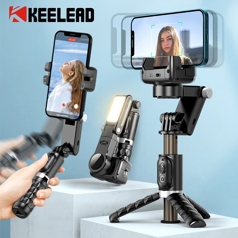 Auto Tracking Tripod - Q18 ไม้เซลฟี่แบบตั้งโต๊ะพร้อมโหมดถ่ายภาพ Gimbal Stabilizer ขาตั้งกล้องพร้อมไฟเสริมสำหรับ iPhone