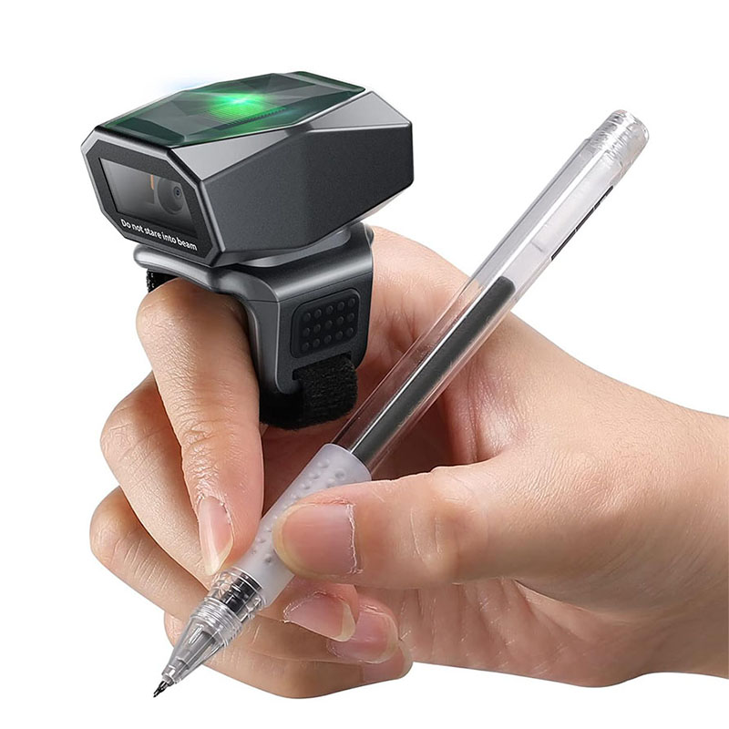 Barcode Scanner Wireless - เครื่องอ่านบาร์โค้ดแบบพกพาไร้สายบลูทูธ Eyoyo Ring Finger 2D Mini