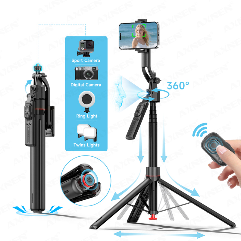 Auto Tracking Tripod - TT07 AI ไม้เซลฟี่แบบยืดหดได้ 69 นิ้ว พร้อมขาตั้งกล้องอัตโนมัติสำหรับโทรศัพท์มือถือ