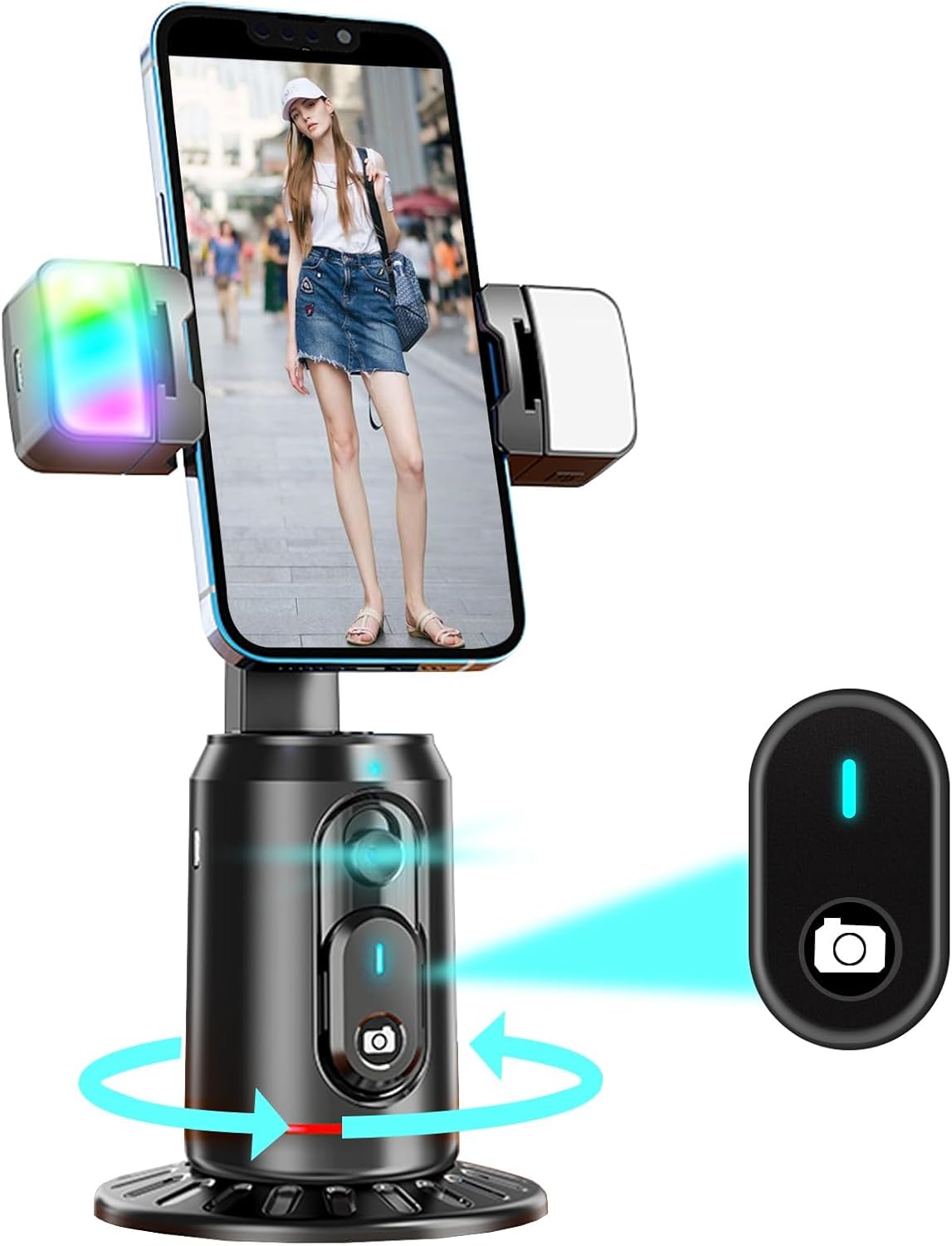 Auto Tracking Tripod - ขาตั้งกล้องติดตามใบหน้าอัตโนมัติ 360 องศา ° ขาตั้งโทรศัพท์แบบหมุนได้อัตโนมัติ, ขาตั้งถ่ายภาพอัจฉริยะแบบชาร์จไฟได้สำหรับการบันทึกวิดีโอสด