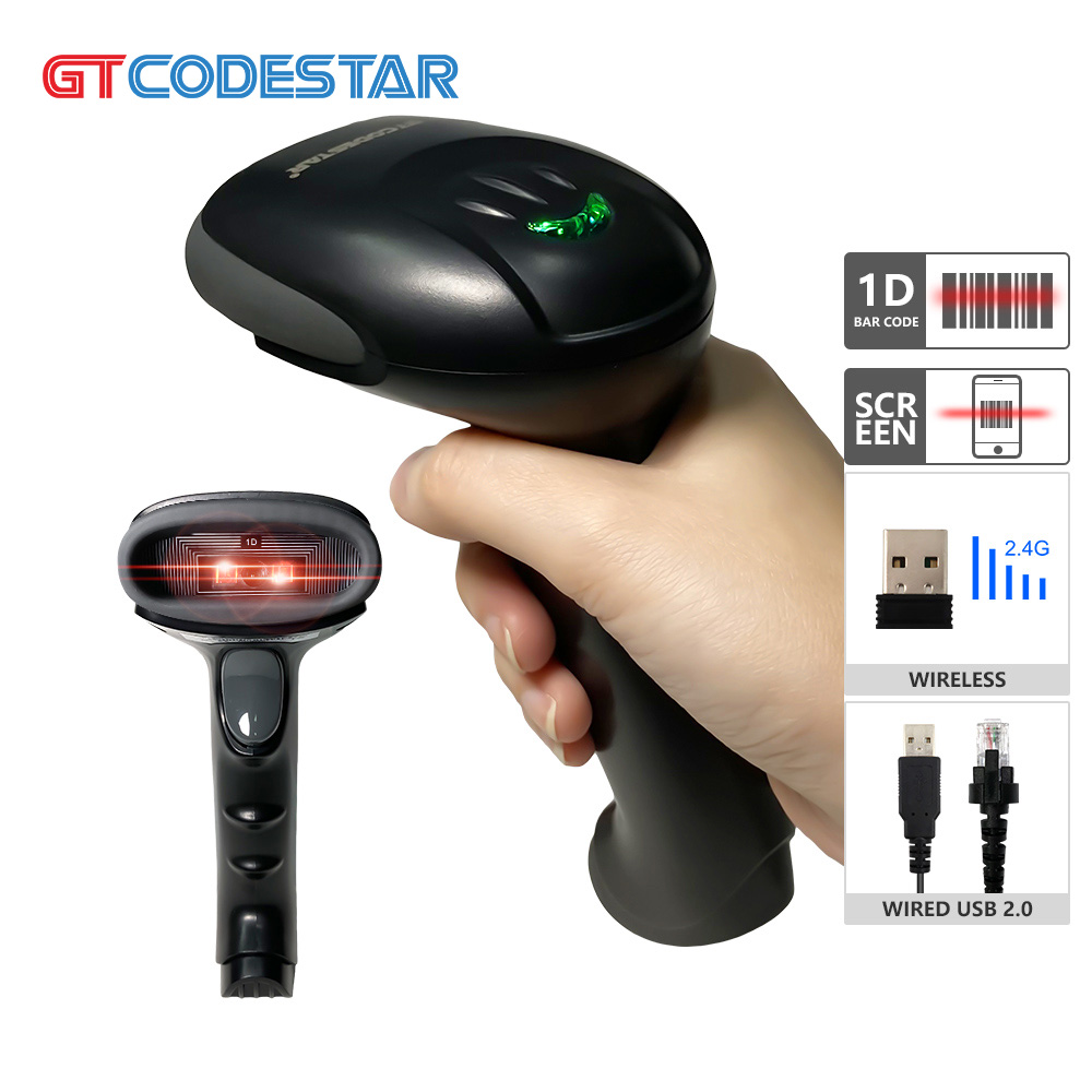 Barcode Scanner Wireless - เครื่องสแกนบาร์โค้ดไร้สายแบบมือถือ GTCODESTAR ความแม่นยำสูง 1D CCD ระบบแอนดรอยด์