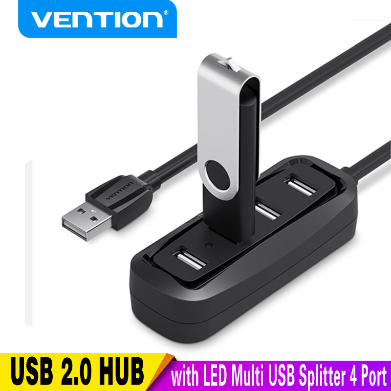 Electronics Gadgets Wholesale - Vention ฮับ2.0 USB 4พอร์ตพร้อมตัวแยก USB LED