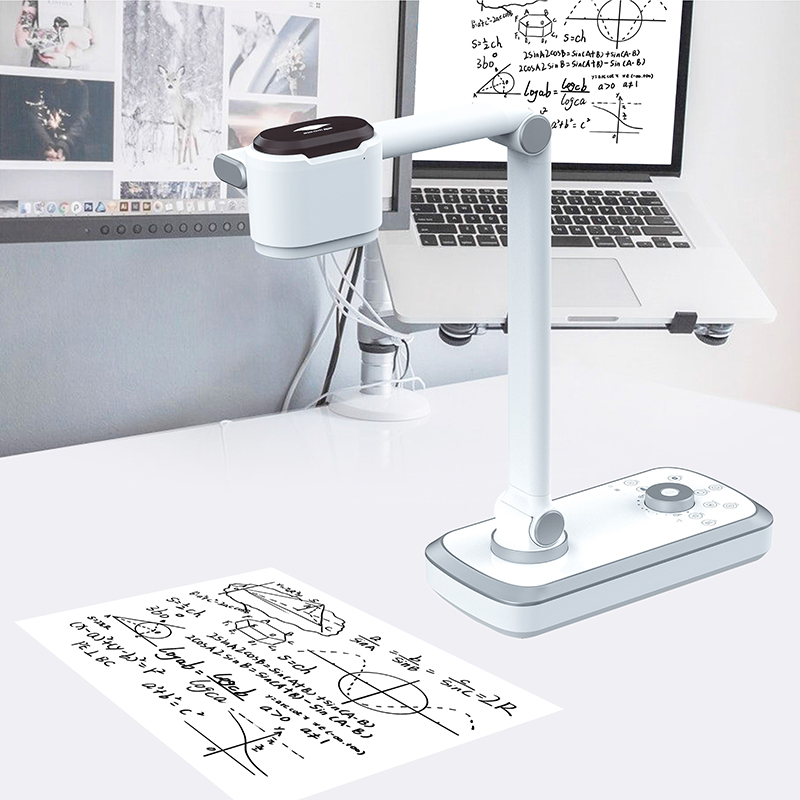 Document Camera Visualizer - กล้องถ่ายเอกสารแบบพกพา 4K สำหรับการสอน พร้อมไฟ LED ควบคุมอัตโนมัติ/แมนนวล