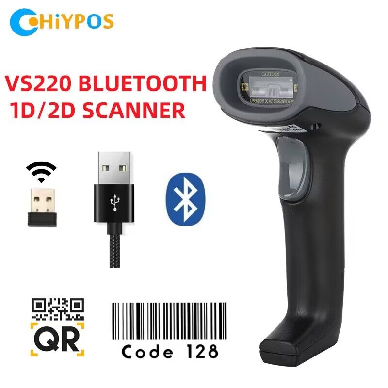 Barcode Scanner Wireless - เครื่องสแกนบาร์โค้ด HQ ใช้งานได้กับฟังก์ชั่นบลูทูธไร้สาย2.4G และเครื่องอ่านบาร์โค้ดเชื่อมต่อแบบมีสายใช้ได้กับทุกระบบ