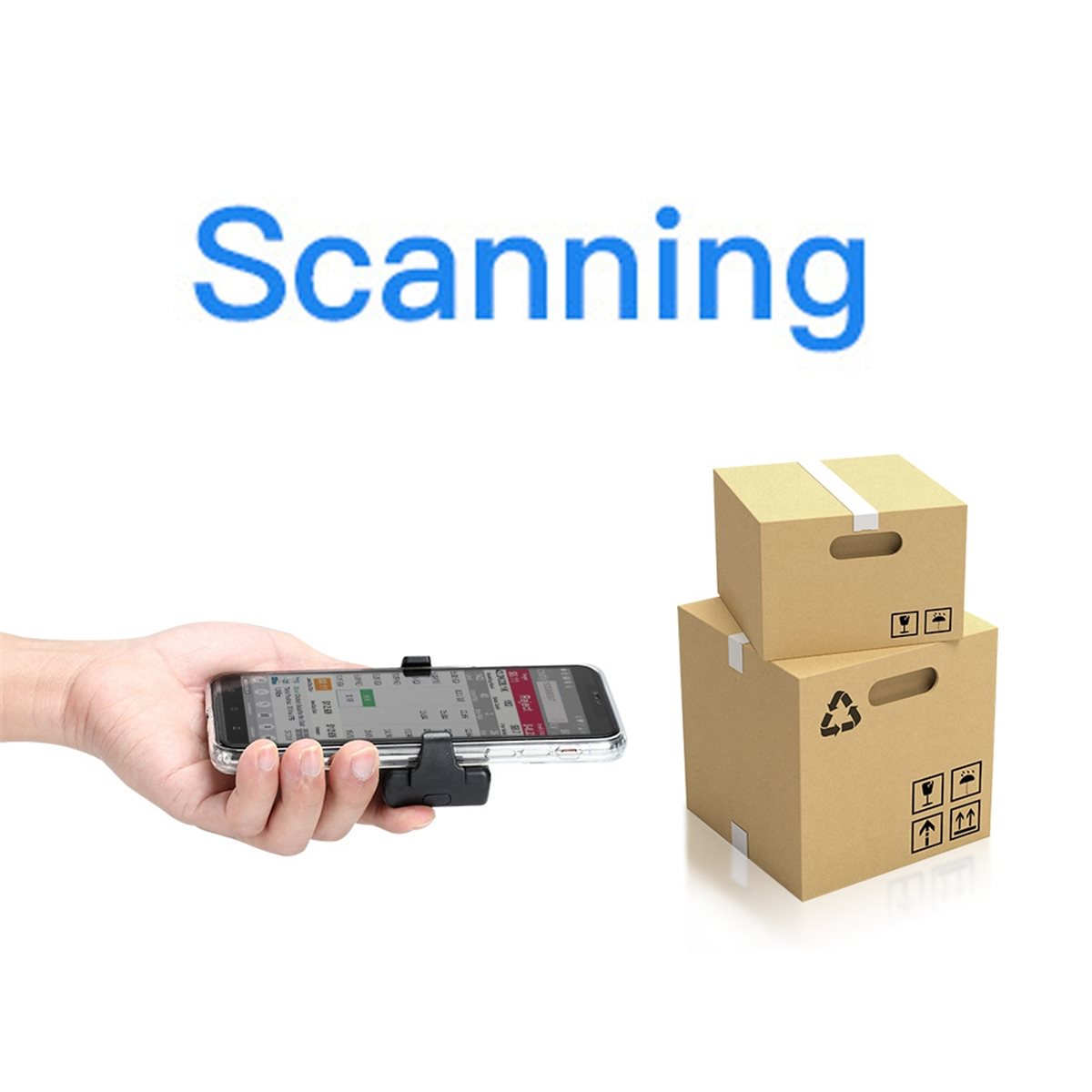 Barcode Scanner Wireless - เครื่องสแกนบาร์โค้ดบลูทูธ 2D รุ่น B21B แบบไร้สาย พร้อมคลิปหนีบด้านหลังสำหรับโทรศัพท์