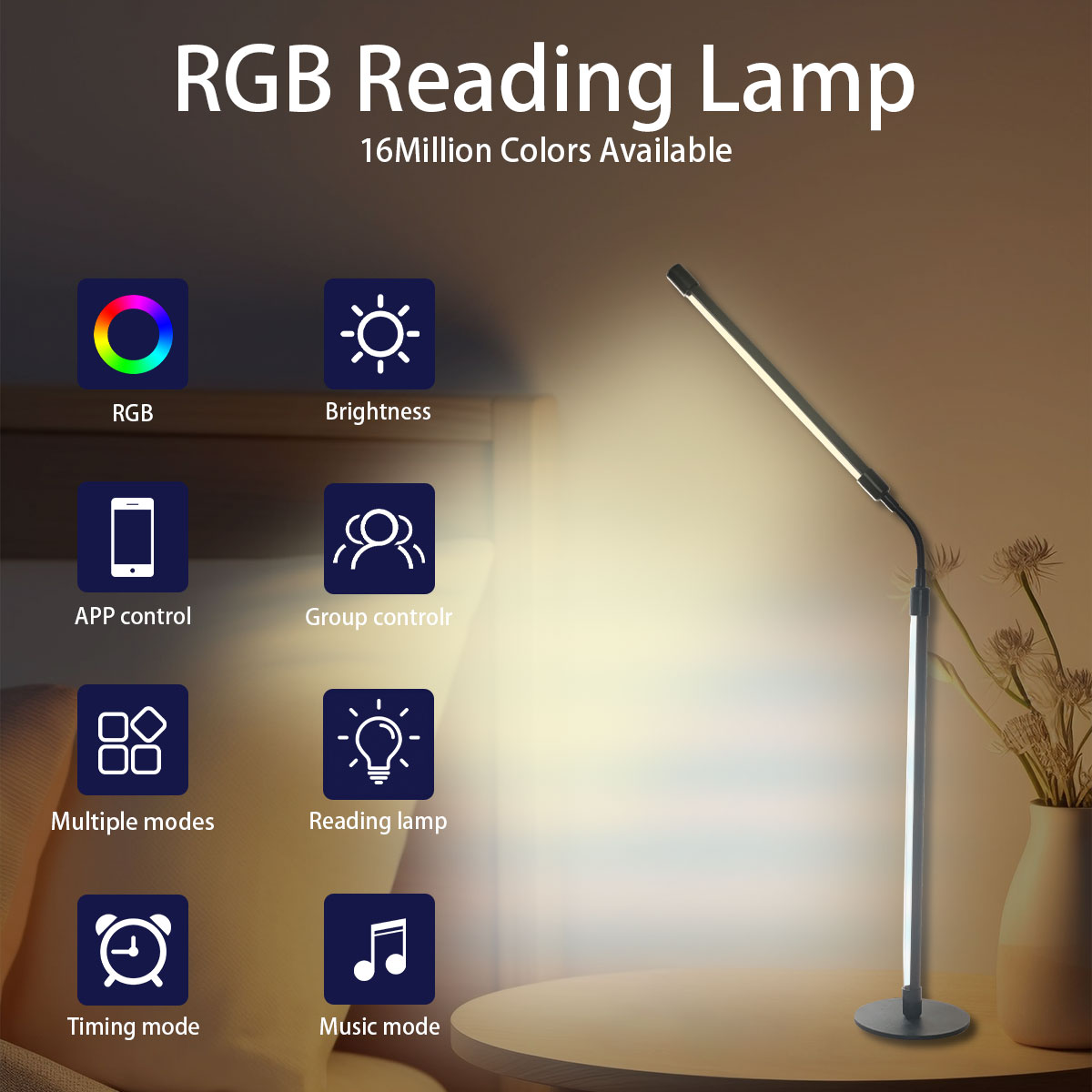 โคมไฟตั้งโต๊ะ LED เปลี่ยนสีอัจ - Rgb Desk Lamp Smart บทวิจารณ์และราคา