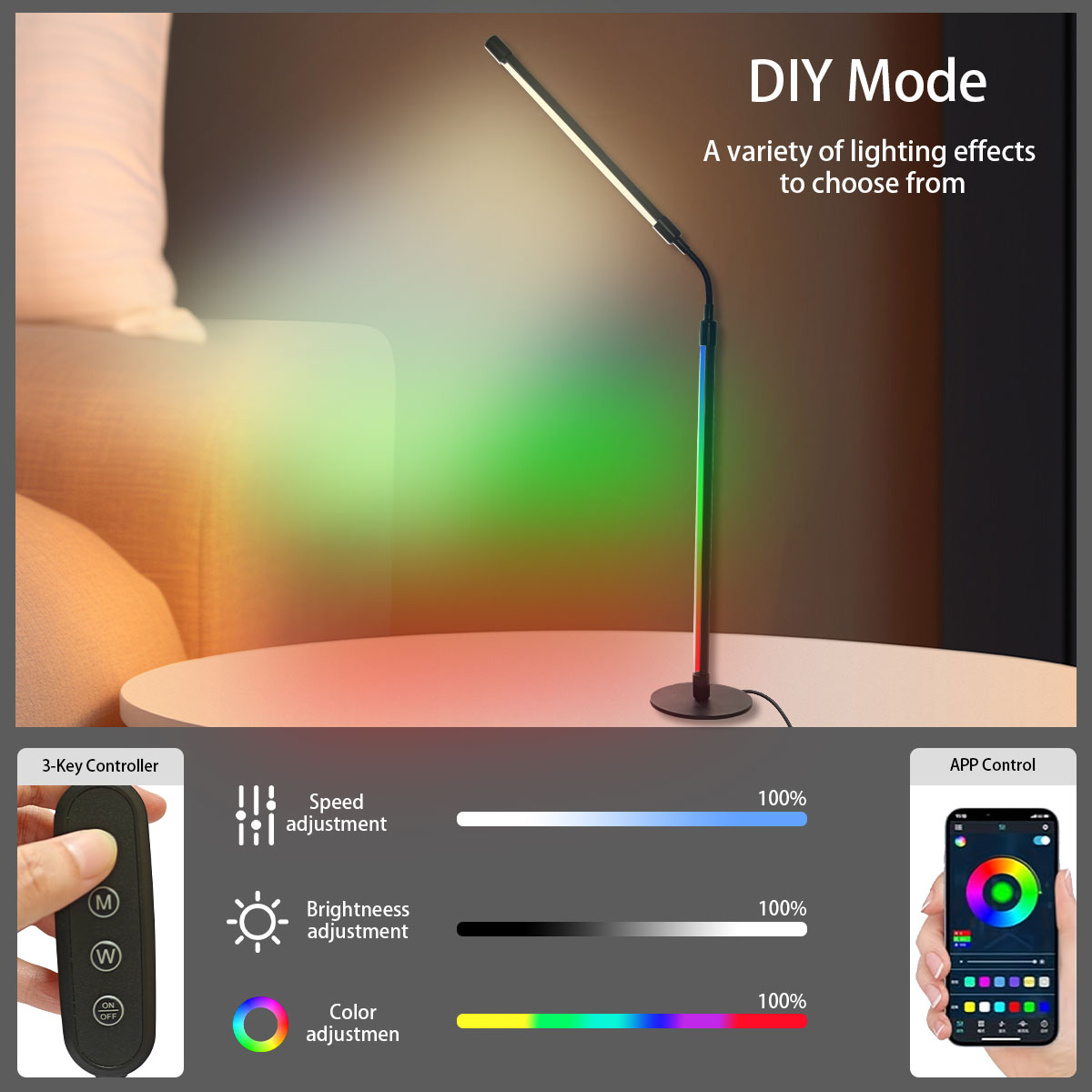 โคมไฟตั้งโต๊ะ LED เปลี่ยนสีอัจ - Rgb Desk Lamp Smart บทวิจารณ์และราคา