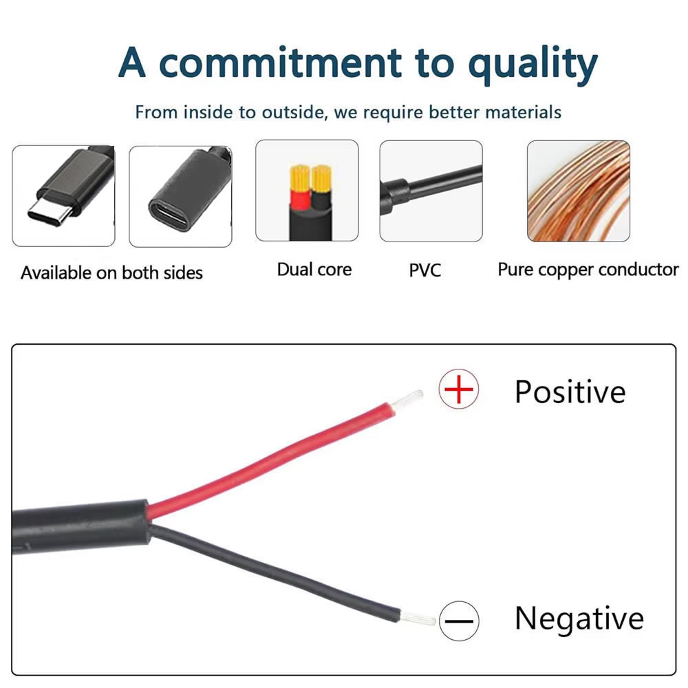 DC 2 พินสายไฟ USB และประเภท C  - Diy Electronics Gadgets บทวิจารณ์และราคา