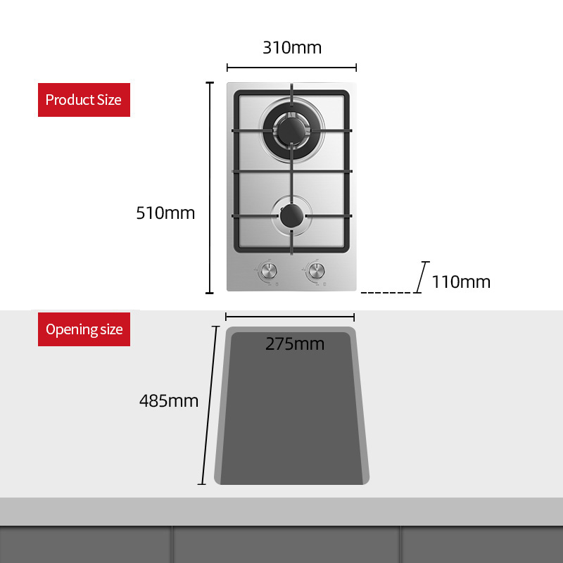 เตาแก๊สแบบฝังสองหัวเตาขายดีที่ - Electronics & Gadgets Starting With D บทวิจารณ์และราคา