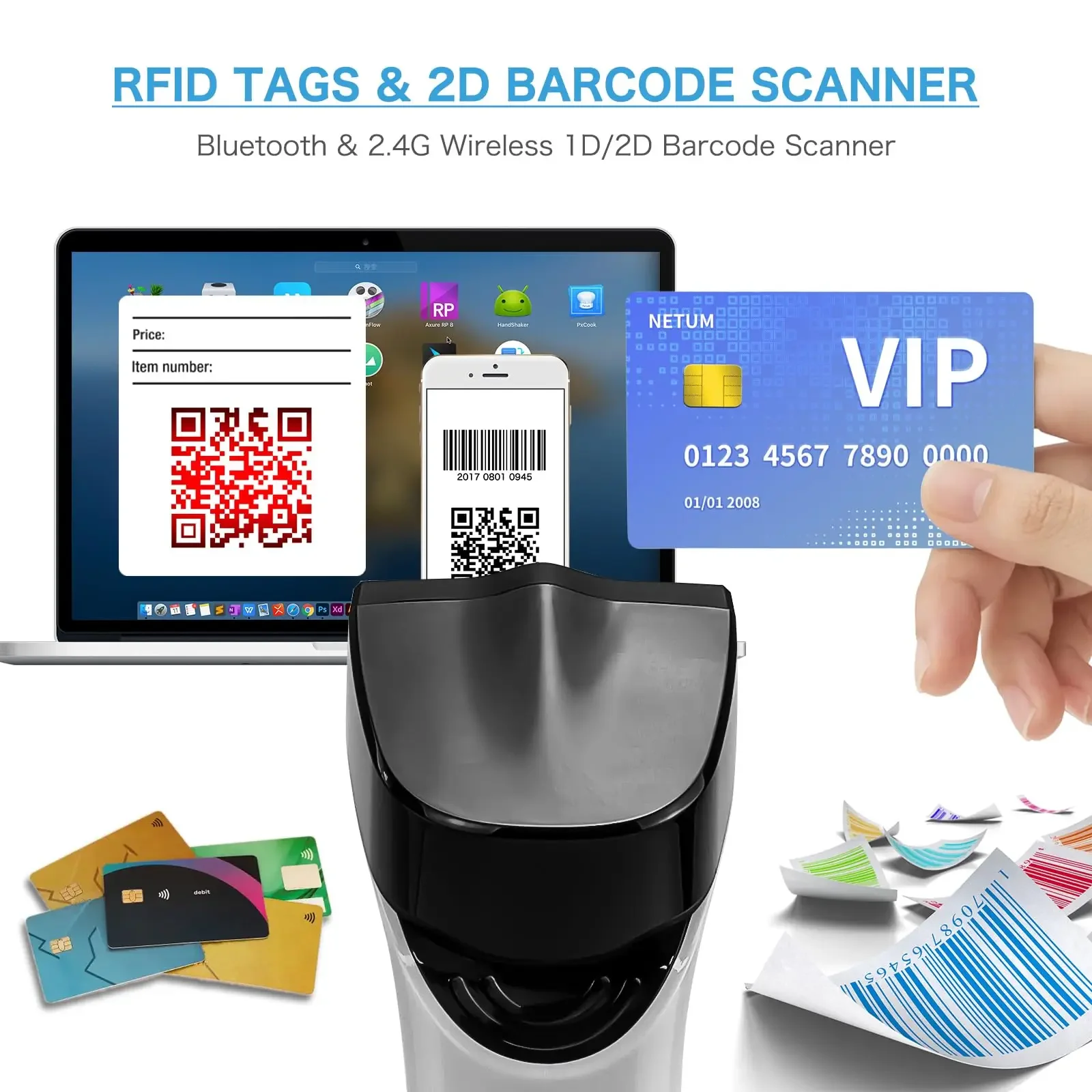 เครื่องสแกนบาร์โค้ดไร้สาย NETU - Barcode Scanner Wireless บทวิจารณ์และราคา