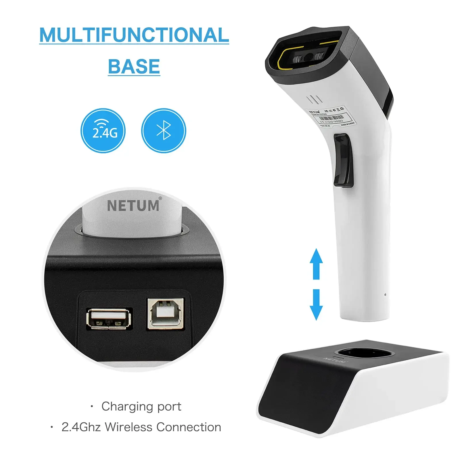 เครื่องสแกนบาร์โค้ดไร้สาย NETU - Barcode Scanner Wireless บทวิจารณ์และราคา