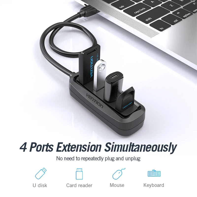 Vention ฮับ2.0 USB 4พอร์ตพร้อม - Electronics Gadgets Wholesale บทวิจารณ์และราคา