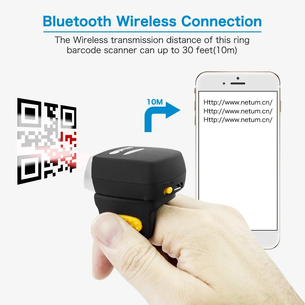 เครื่องสแกนบาร์โค้ดแบบแหวนนิ้ว - Barcode Scanner Wireless บทวิจารณ์และราคา