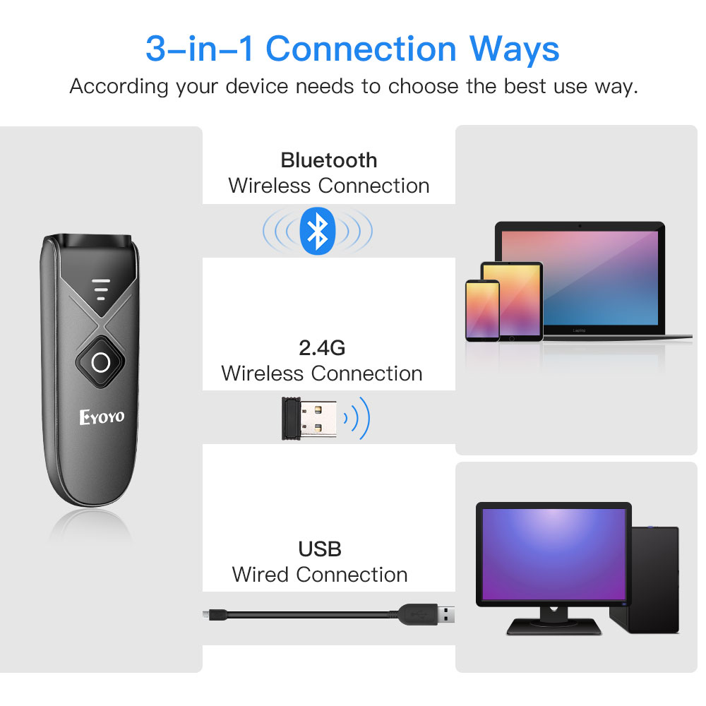 Eyoyo เครื่องสแกนบาร์โค้ด2D แบ - Barcode Scanner Wireless บทวิจารณ์และราคา
