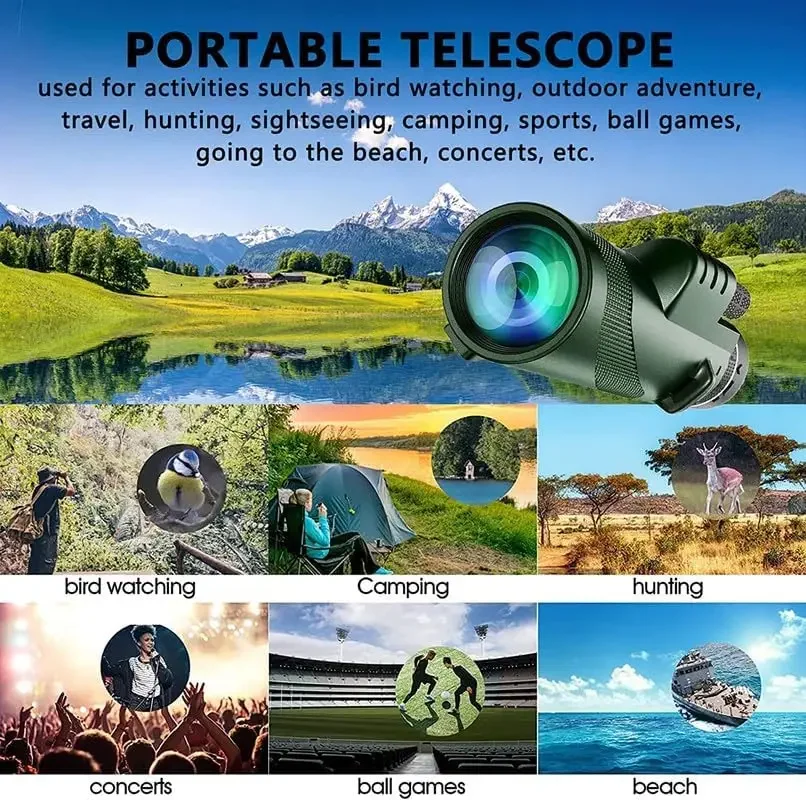 80x100 HD Monocular สําหรับอะแ - Auto Tracking Tripod บทวิจารณ์และราคา